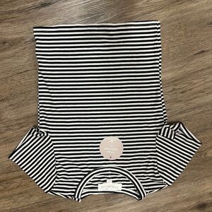 Black & White Striped Women’s Tube Top - Classic Fit